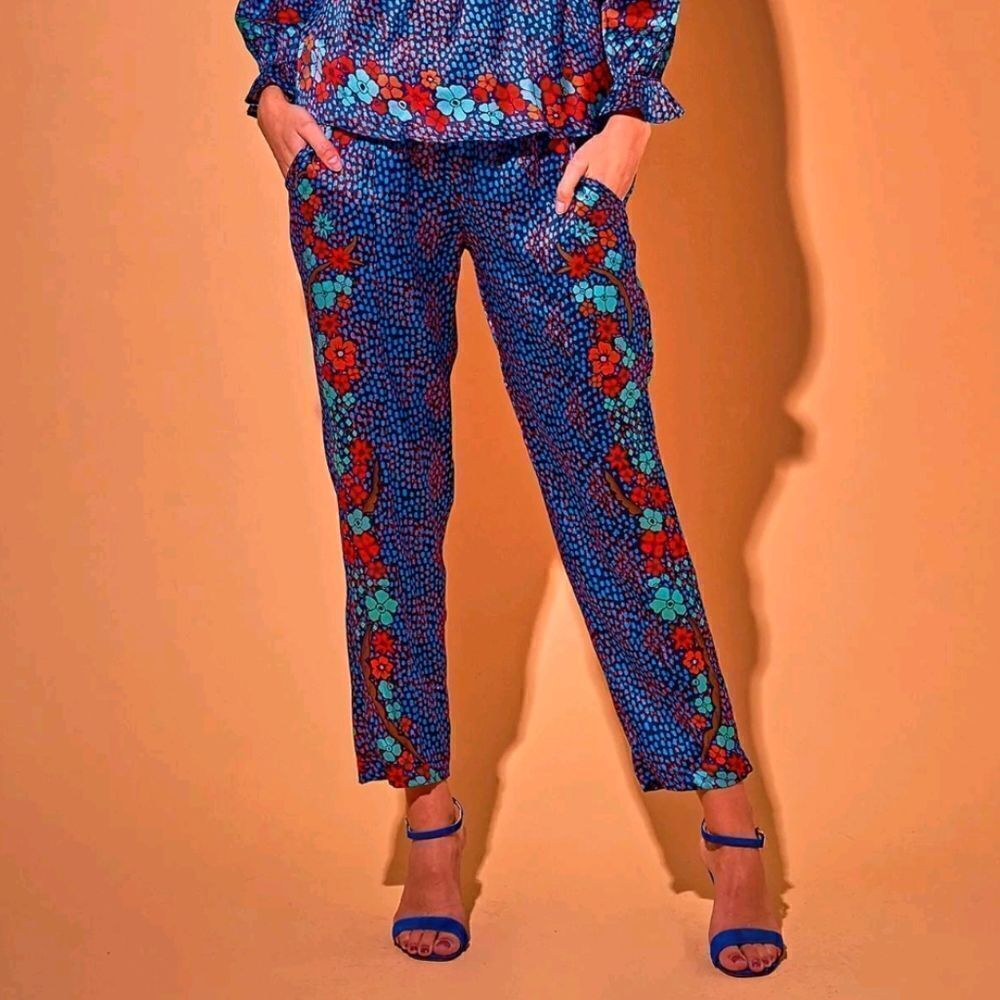 Tucker Julia Baroque Floral in Midnight in Silk Stretch Charmeuse